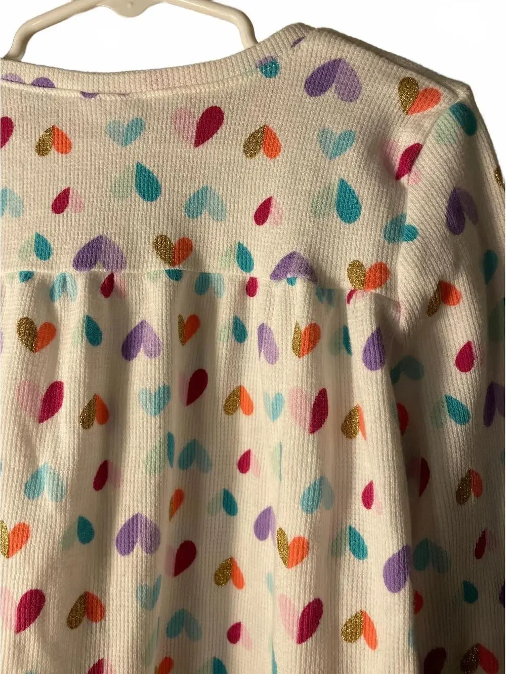 Jumping Beans Girls Long Sleeve Top Waffle Knit Size 7 Cream Red Purple Fall